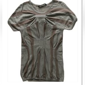 BCBG Short Sleeve Striped Top Size S